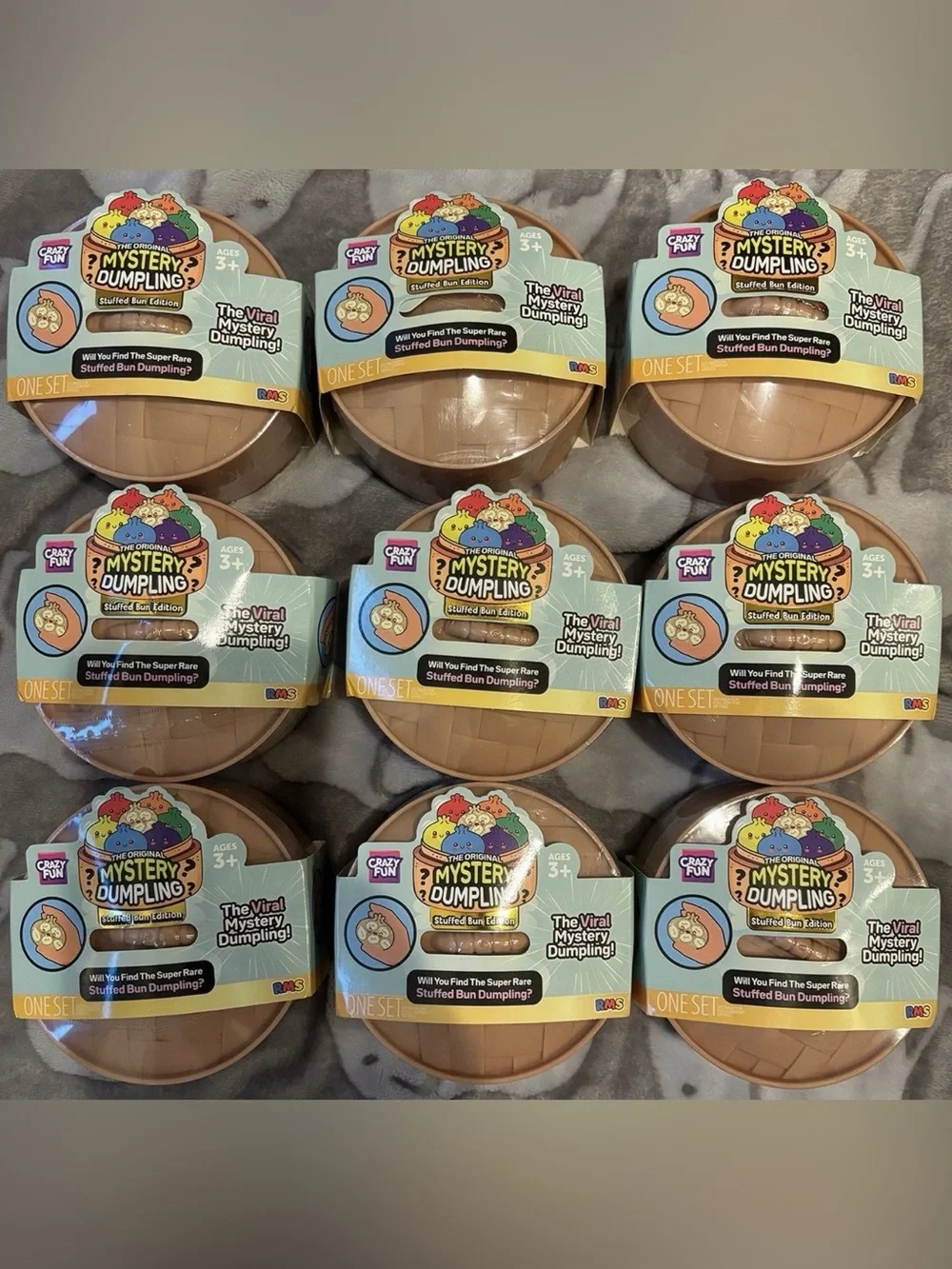 (LOT OF 9) Squishy Mystery Dumpling STUFFED BUN Series AUTHENTIC RMS Crazy Fun